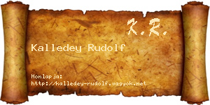 Kalledey Rudolf névjegykártya